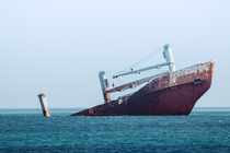 Sunken ship near Cythera Greece