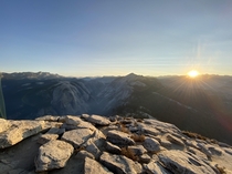 Sunrise alone on Half Dome Yosemite 