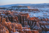 Sunrise at Bryce Canyon last week a day after a snowstorm 