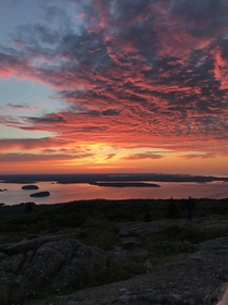 Sunrise at Cadillac Mountain Acadia National Park Maine 