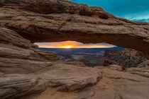 Sunrise at Mesa Arch in Canyonlands National Park UT 