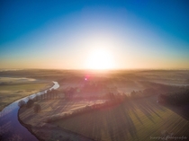 Sunrise at rural Ommen the Netherlands OC 