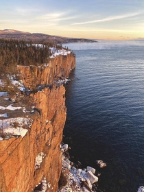 Sunrise at the cliffs of Palisade Head Tettegouche State Park MN 