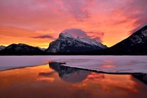 Sunrise at Vermillion Lake Calgary Canada  by Shuchun Du