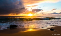 Sunrise before the storm Donkey beach Kauai 