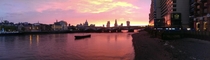 Sunrise behind the London Skyline 