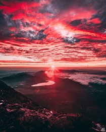 Sunrise from the top of Mount Fuji