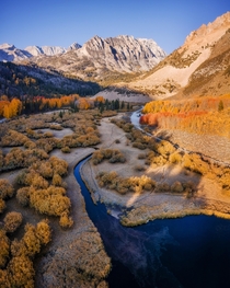 Sunrise in the Sierra mountains with fall colors in full strength October   the_lost_coast