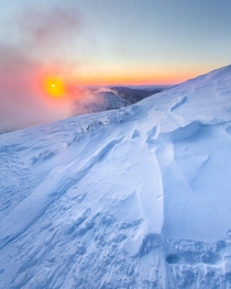 Sunrise on a very very cold morning in the Adirondacks Mt Marcy New York State  Social mikemarkov