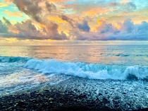 Sunrise on Black Sand Beach Island of Hawaii Hawaii 