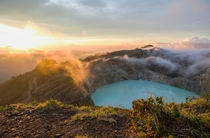 Sunrise on Mt Kelimutu Flores Indonesia 