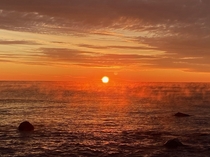 Sunrise over a beach in Nova Scotia Canada OC