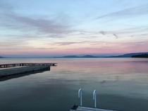 Sunrise over Flathead Lake Montana  OC