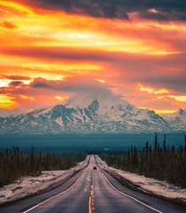Sunrise over Mt Drum Alaska
