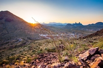 Sunrise over the Chisos Mountains Big Bend National Park Texas 