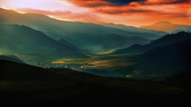 Sunrise over the Qilian Mountains China 