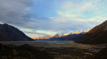 Sunrise over the Tasman Valley Mt Cook NZ 