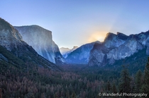 Sunrise Tunnel View Fall in Yosemite National Park 