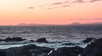 Sunset among the rocks Punta del Este Uruguay  