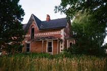 Sunset and an abandoned house in Ontario shot with mm film Ektar  