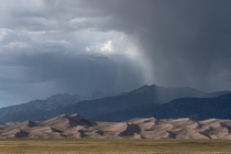 Sunset and rain at The Great Sand Dunes National Park Co USA 