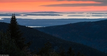 Sunset at Blue Hill Overlook Acadia National Park ME 