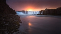 Sunset at Godafoss Iceland I love this country   X 
