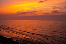 Sunset at Reculver beach UK 