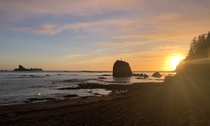 Sunset at Shi Shi Beach Clallam County Washington USA 