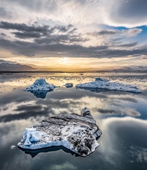 Sunset at the most famous glacier lagoon in Iceland  - more of my landscapes at IG glacionaut