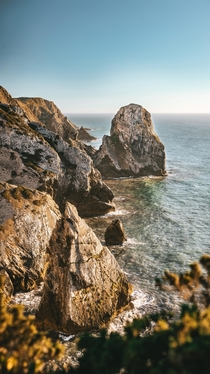 Sunset at the westernmost point in continental Europe Cabo da Roca Portugal 