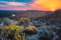 Sunset at Theodore Roosevelt National Park North Dakota 