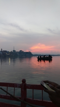 Sunset at Yamuna River India 