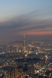 Sunset Cityscape of Seoul South Korea