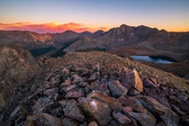 Sunset from a  peak in the Sawatch Range Colorado 
