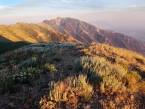 Sunset from Mendon Peak in Wellsville Mountain Wilderness northern Utah 