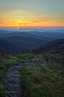 Sunset from Tennent Mountain Art Loeb Trail Pisgah National Forest NCOC 