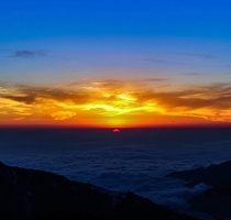 Sunset from the mountains of Langtang Nepal