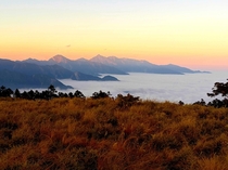 Sunset in a central mountain range of Nantou Taiwan 