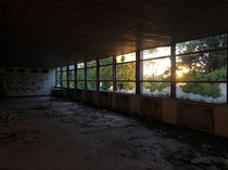 Sunset in an abandoned school Antoing Belgium 