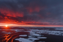Sunset in Antarctica photo by Elliot Neep 