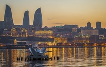 Sunset in Baku Azerbaijan 