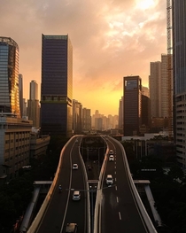 sunset in casablanca highway Jakarta