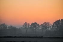 Sunset in Drenthe while cycling The Netherlands 