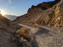 Sunset in Golden Canyon in Death Valley National Park 