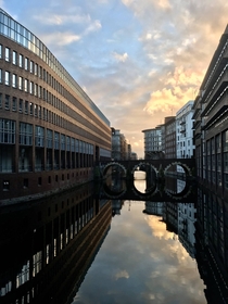 Sunset in Hamburg Germany