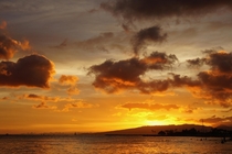 Sunset in Honolulu Hawaii 