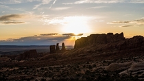 Sunset in Moab Utah via Arches National Park 