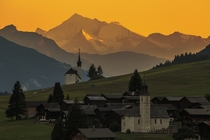 Sunset in Reckingen-Gluringen Switzerland 