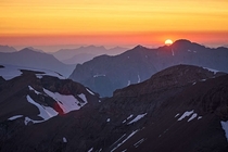 Sunset in the alps Switzerland 